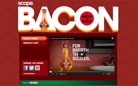 Scope Bacon website April Fool's Day 2103